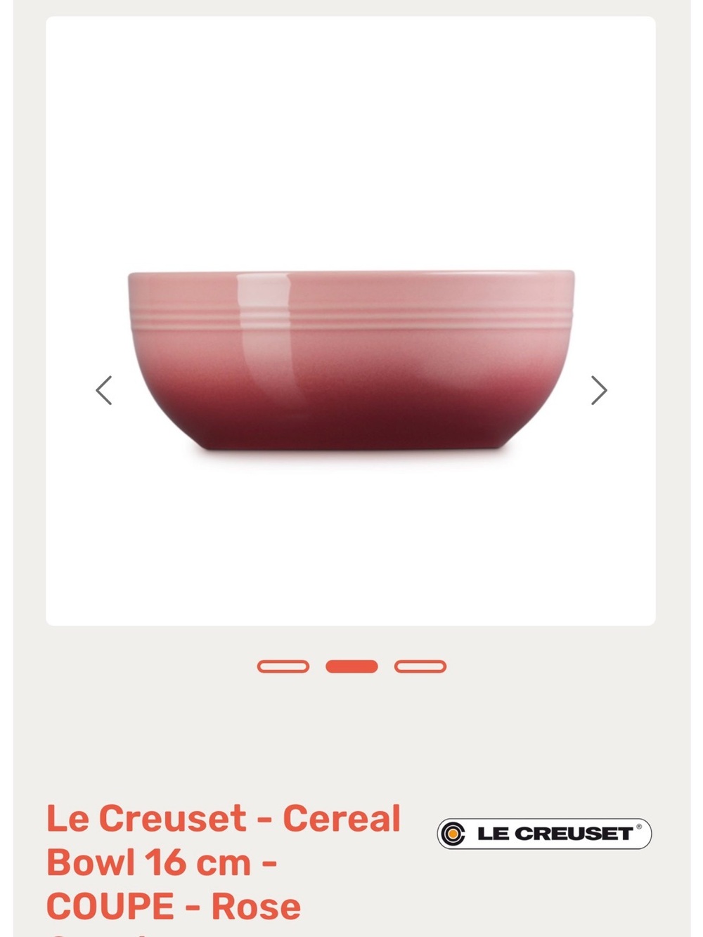NEW rare Le Creuset Coupe Cereal Bowl in Rose Quartz- Set of 4!
